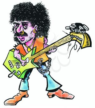 Royalty Free Clipart Image of an Guitarist