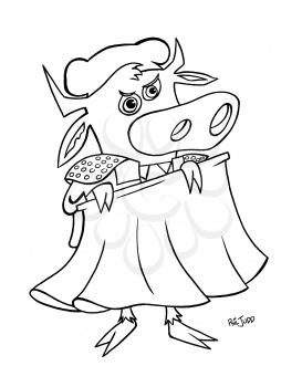 Royalty Free Clipart Image of a Matador Bull