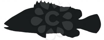 Royalty Free Clipart Image of a Silhouette of a Fish