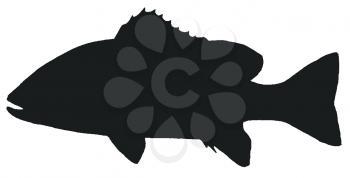 Royalty Free Clipart Image of a Fish Silhouette