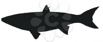 Royalty Free Clipart Image of a Silhouette of a Fish