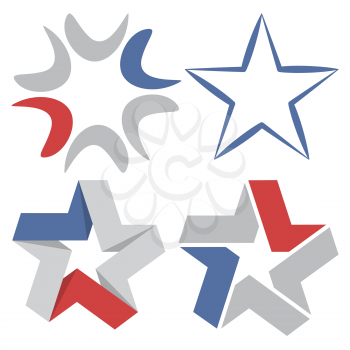 Royalty Free Clipart Image of Four Star Designs