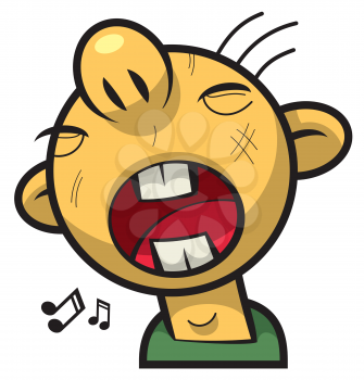 Royalty Free Clipart Image of a Guy Singing