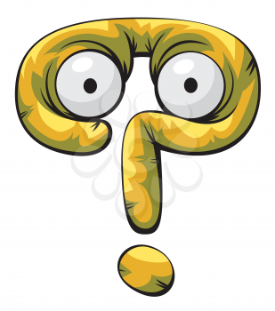 Royalty Free Clipart Image of a Question Mark With Eyes