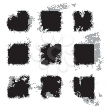 Royalty Free Clipart Image of a Set of Grunge Squares