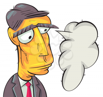 Royalty Free Clipart Image of a Businessman With a Speech Bubble
