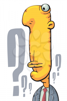 Royalty Free Clipart Image of a Quizzical Businessman