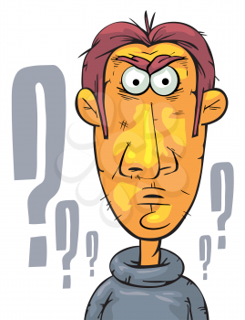 Royalty Free Clipart Image of a Quizzical Man