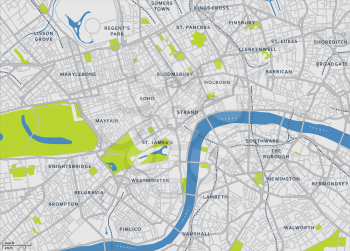 Royalty Free Clipart Image of a Map of Central London