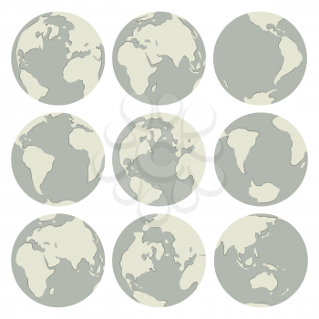 Royalty Free Clipart Image of a Set of Globes