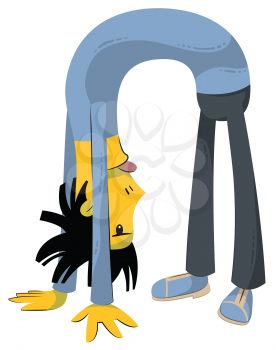 Royalty Free Clipart Image of a Man Bent Over