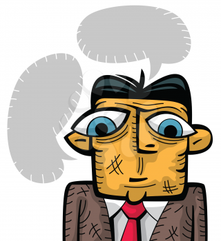 Royalty Free Clipart Image of a Businessman Thinking