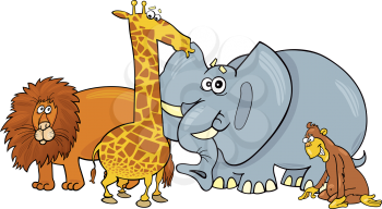 Royalty Free Clipart Image of a Group of Animals