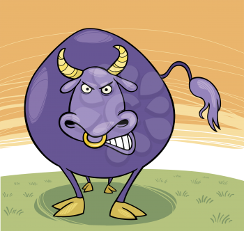 Royalty Free Clipart Image of an Angry Bull