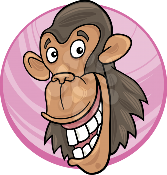 Royalty Free Clipart Image of a Chimp's Face