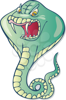 Royalty Free Clipart Image of a Cartoon Cobra