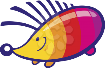 Royalty Free Clipart Image of a Rainbow Hedgehog