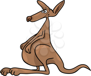 Royalty Free Clipart Image of a Kangaroo Cartoon
