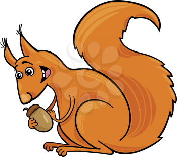 Royalty Free Clipart Image of a Squirrel With an Acorn