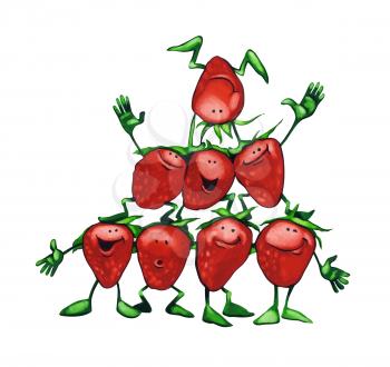 Royalty Free Clipart Image of a Strawberry Pyramid