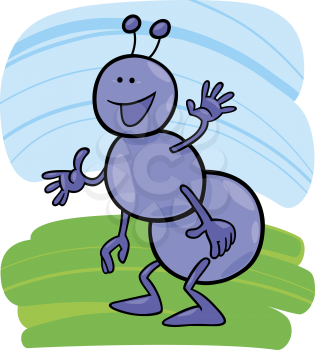 Royalty Free Clipart Image of a Happy Ant