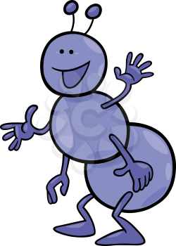 Royalty Free Clipart Image of a Funny Ant