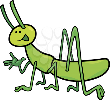 Royalty Free Clipart Image of a Funny Grasshopper