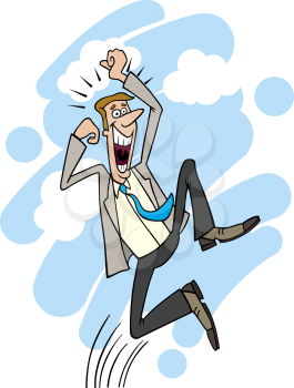 Royalty Free Clipart Image of an Excited Businessman