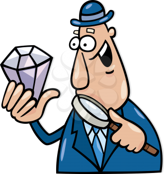 Royalty Free Clipart Image of a Man With a Diamond