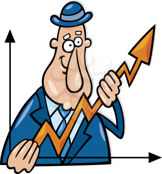 Royalty Free Clipart Image of a Man Holding an Arrow