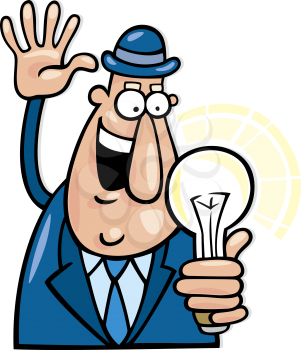 Royalty Free Clipart Image of a Man With an Idea