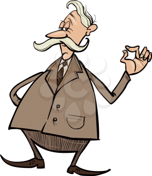 Royalty Free Clipart Image of an Older Man in Dress Clothes