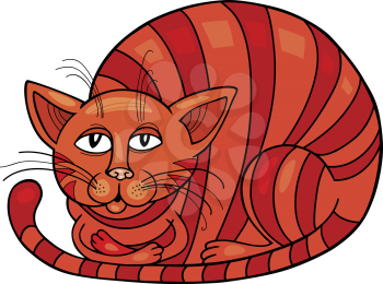 Royalty Free Clipart Image of a Red Cat