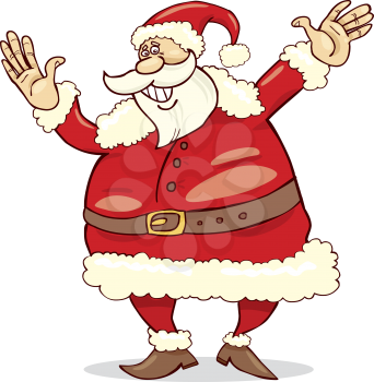 Royalty Free Clipart Image of a Cheerful Santa