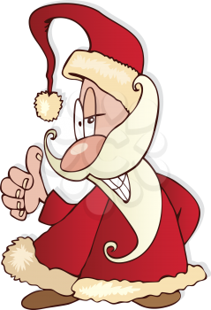 Royalty Free Clipart Image of Santa Giving a Thumbs Up