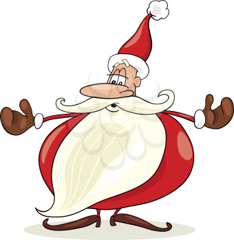 Royalty Free Clipart Image of Santa With His Arms Spread