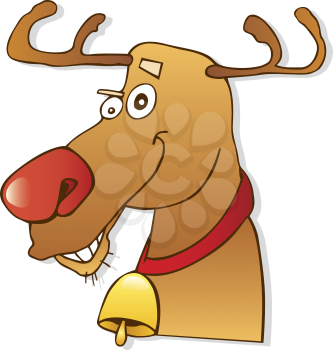 Royalty Free Clipart Image of Rudolph the Red-Nosed Reindeer