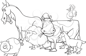 Royalty Free Clipart Image of Farm Animals