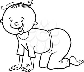 Royalty Free Clipart Image of a Baby Crawling