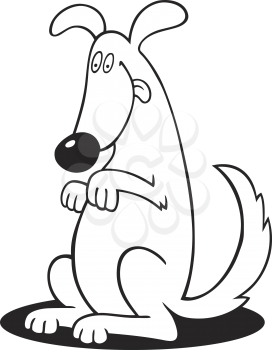 Royalty Free Clipart Image of a Begging Dog