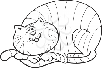 Royalty Free Clipart Image of a Fat Cat