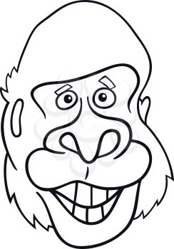 Royalty Free Clipart Image of a Gorilla's Face