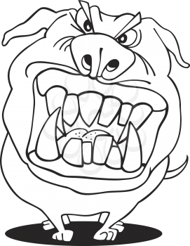 Royalty Free Clipart Image of a Mad Dog