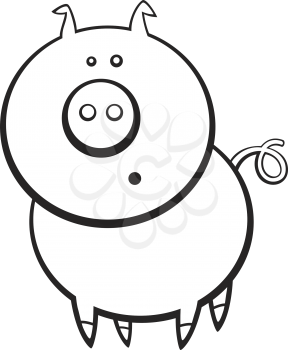 Royalty Free Clipart Image of a Funny Pig