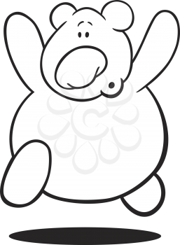 Royalty Free Clipart Image of a Running Teddy Bear