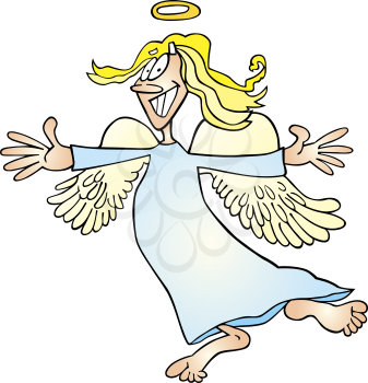 Royalty Free Clipart Image of a Funny Angel