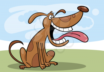 Royalty Free Clipart Image of a Dog With Its Tongue Out