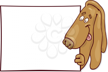 Royalty Free Clipart Image of a Hound With a Sign