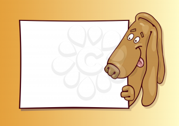 Royalty Free Clipart Image of a Hound With a Board