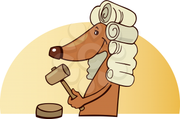 Royalty Free Clipart Image of a Dog Judge